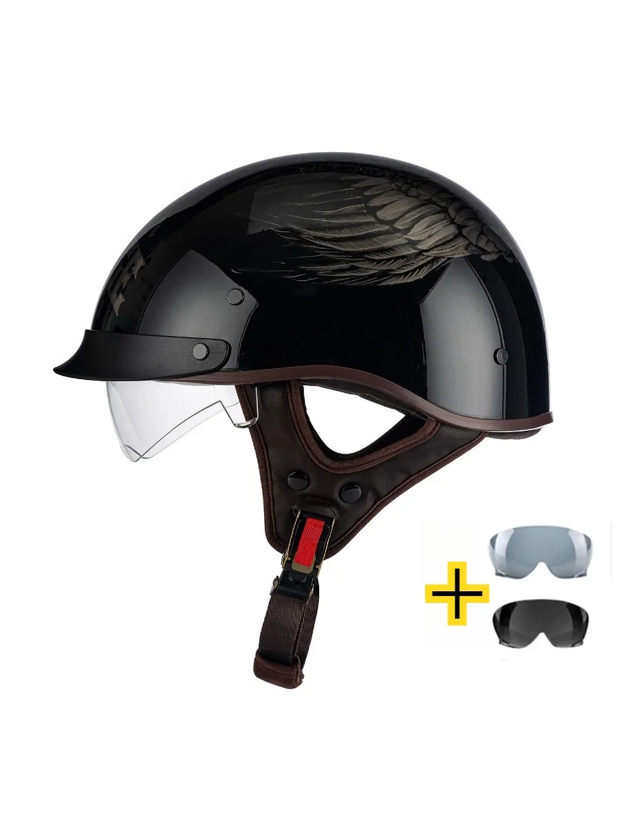 Retro Motorcycle Helmet Open Face Half Helmet for Men Women CCC Certification ABS Shell with Built in Visor Street Touring Gear 
Retro Motorcycle Helmet Open Face Half Helmet for Men Women CCC Certification ABS Shell with Built in Visor Street Touring Gear