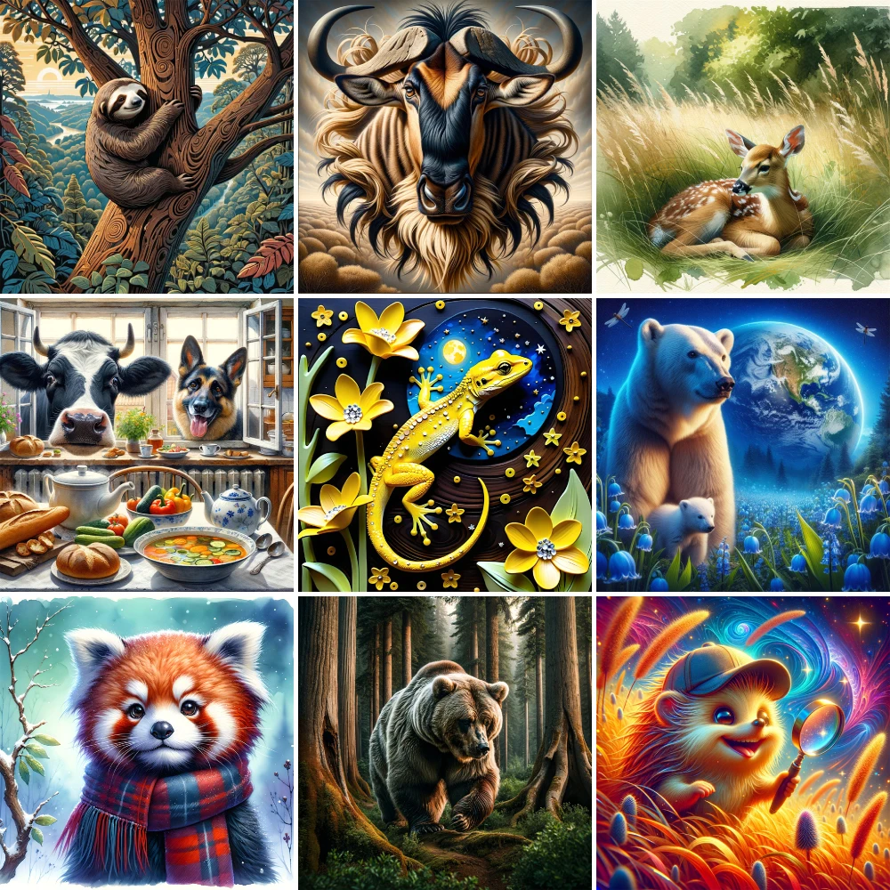 Animal Deer Bear Printed Canvas Cross-Stitch Set Embroidery Needlework Handicraft Sewing Handiwork Room Decor Different Counted
Animal Deer Bear Printed Canvas Cross-Stitch Set Embroidery Needlework Handicraft Sewing Handiwork Room Decor Different Counted