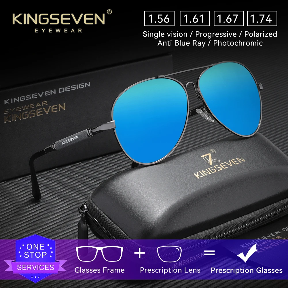 KINGSEVEN Pilot Prescription Sunlasses Optical Lens Myopia Hyperopia Progressive Glasses Men Women Fashion Driving Eyewear
KINGSEVEN Pilot Prescription Sunlasses Optical Lens Myopia Hyperopia Progressive Glasses Men Women Fashion Driving Eyewear
