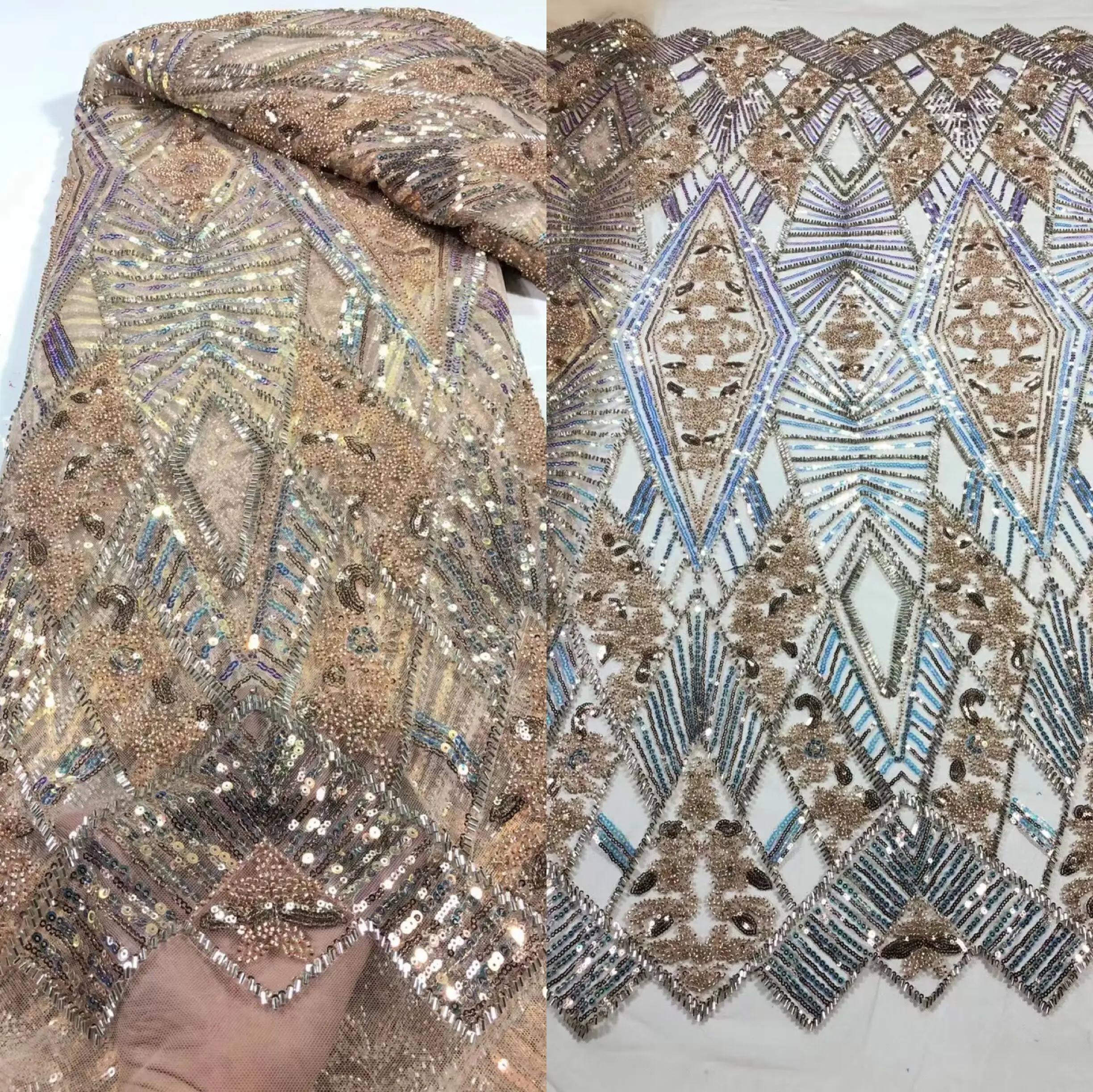 African Lace Fabric ZH-1226286 High Quality beads Embroidered French Nigerian Net Lace Fabrics
African Lace Fabric ZH-1226286 High Quality beads Embroidered French Nigerian Net Lace Fabrics