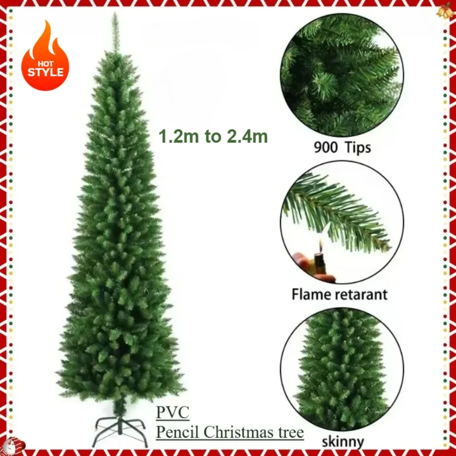 PVC Artificial Christmas Tree Pointy Pencil Green Christmas Tree 1.2m to 2.4m Family Christmas Atmosphere Decoration Supplies
PVC Artificial Christmas Tree Pointy Pencil Green Christmas Tree 1.2m to 2.4m Family Christmas Atmosphere Decoration Supplies