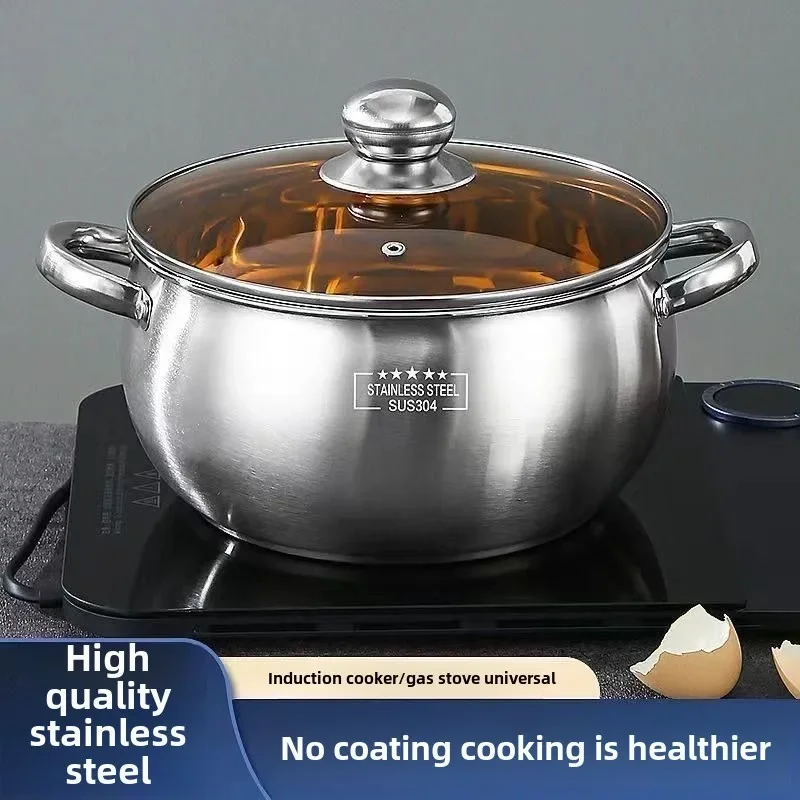 Thickened Stainless Steel Double Ear Apple Soup Pot in The Kitchen, Large Capacity and Belly Soup Pot, Without A Stove
Thickened Stainless Steel Double Ear Apple Soup Pot in The Kitchen, Large Capacity and Belly Soup Pot, Without A Stove