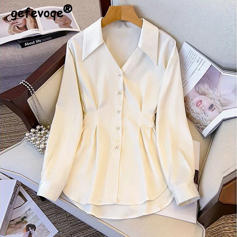 Women Clothing 2024 Spring Autumn Korean Fashion Elegant Irregular Button Shirts Office Lady Ruffled V Neck Long Sleeve Blouses
Women Clothing 2024 Spring Autumn Korean Fashion Elegant Irregular Button Shirts Office Lady Ruffled V Neck Long Sleeve Blouses