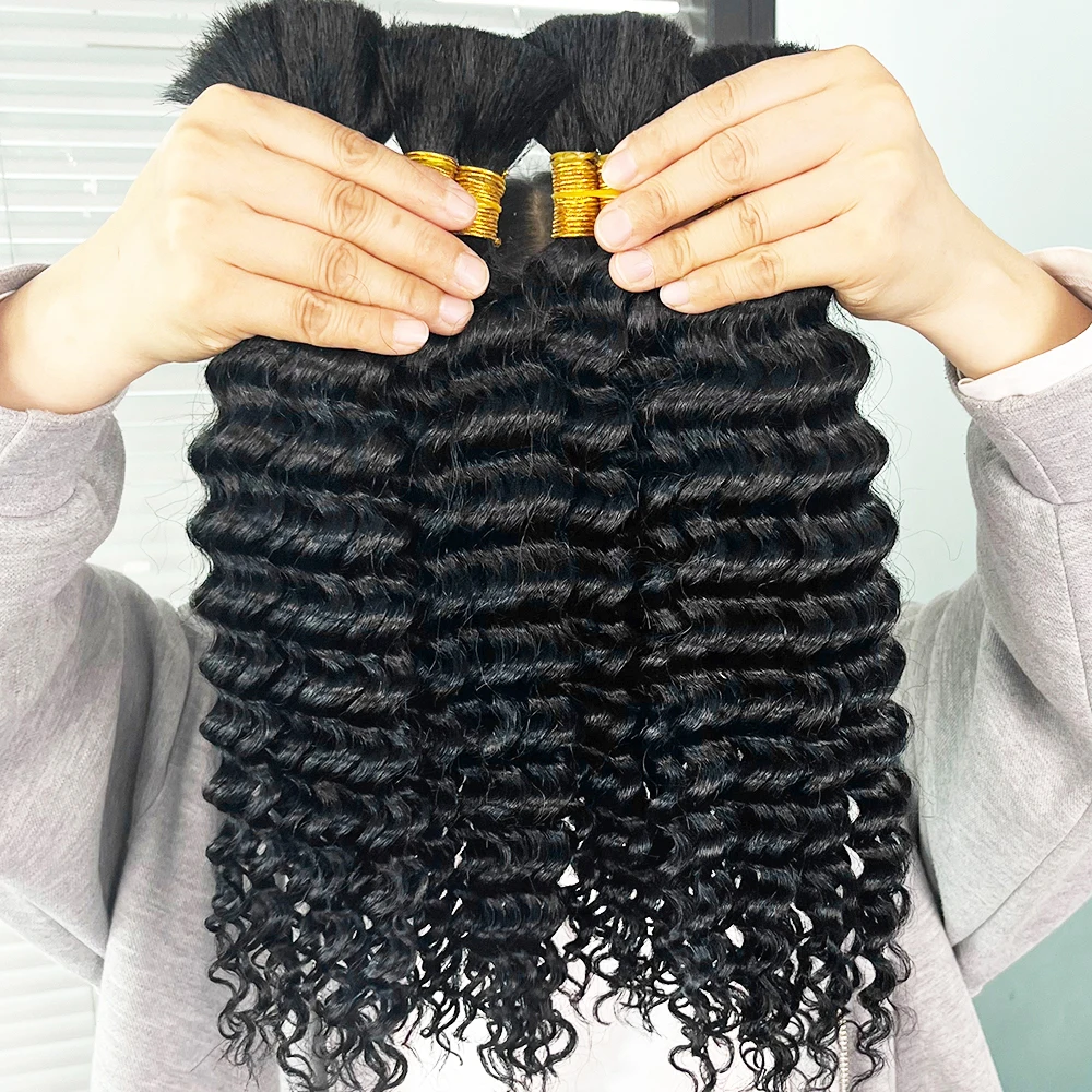 Human Braiding Hair for Boho Braids Deep Wave Bulk No Weft Human Hair Bundles For Braiding Brazilian Human Hair Extensions
Human Braiding Hair for Boho Braids Deep Wave Bulk No Weft Human Hair Bundles For Braiding Brazilian Human Hair Extensions