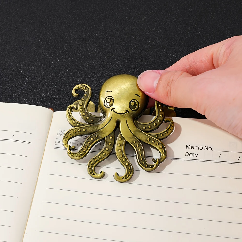 1 шт., металлическая закладка с милым осьминогом — винтажный маркер для чтения и зажим для журнала, прочная металлическая конструкция, 4 красочных дизайна осьминога
1 шт., металлическая закладка с милым осьминогом — винтажный маркер для чтения и зажим для журнала, прочная металлическая конструкция, 4 красочных дизайна осьминога