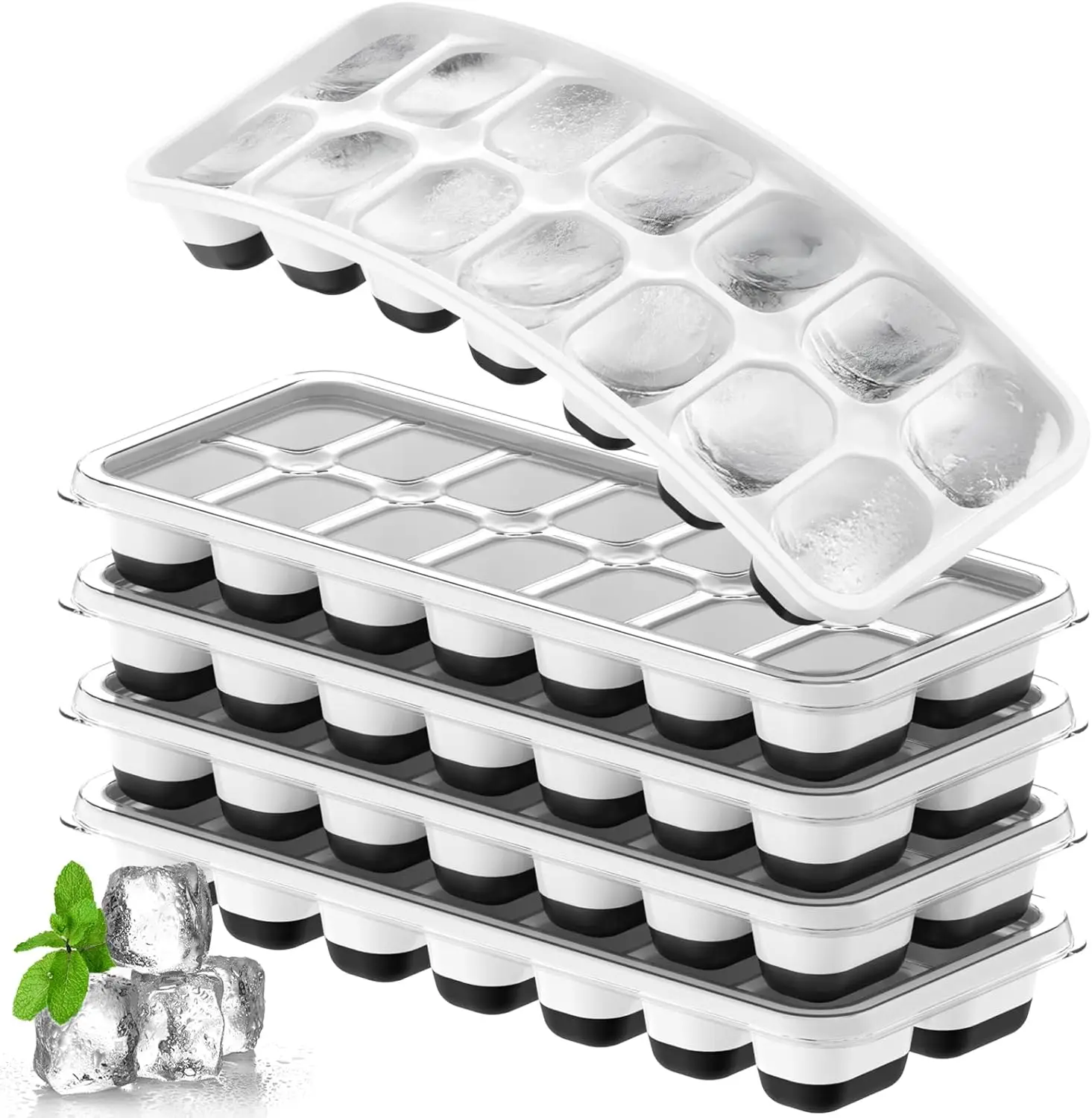 Cube Tray 5 Pack, Stackable Silicone Ice Cube Trays with Lid– Easy Release Reusable Ice Tray, BPA-Free Rectangular Ice Cube Mold
Cube Tray 5 Pack, Stackable Silicone Ice Cube Trays with Lid– Easy Release Reusable Ice Tray, BPA-Free Rectangular Ice Cube Mold