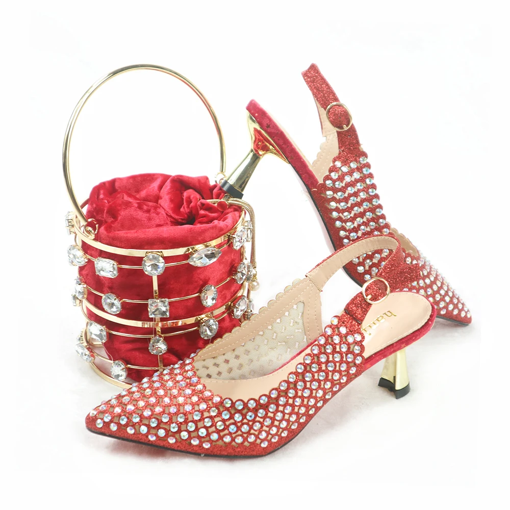 Doershow High Quality African Style Ladies Shoes And Bags Set Latest red Italian Shoes And Bag Set For Party! HYU1-28
Doershow High Quality African Style Ladies Shoes And Bags Set Latest red Italian Shoes And Bag Set For Party! HYU1-28