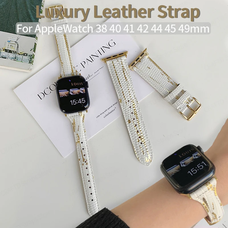 Leather Strap for Apple Watch Band 40mm 38 41 44 45 49 Luxury Bracelet for iWatch Series 7 Ultra 4 5 SE 6 Smartwatch Accessories
Leather Strap for Apple Watch Band 40mm 38 41 44 45 49 Luxury Bracelet for iWatch Series 7 Ultra 4 5 SE 6 Smartwatch Accessories