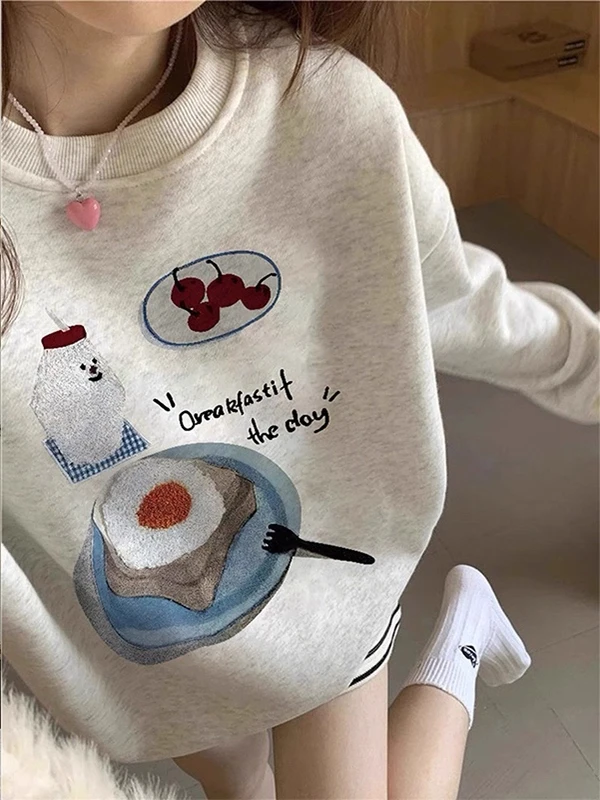 plus Size American Retro round Neck Hoodless Sweatshirt Women's Autumn Winter Loose Versatile Thickened Long Sleeve Top
plus Size American Retro round Neck Hoodless Sweatshirt Women's Autumn Winter Loose Versatile Thickened Long Sleeve Top