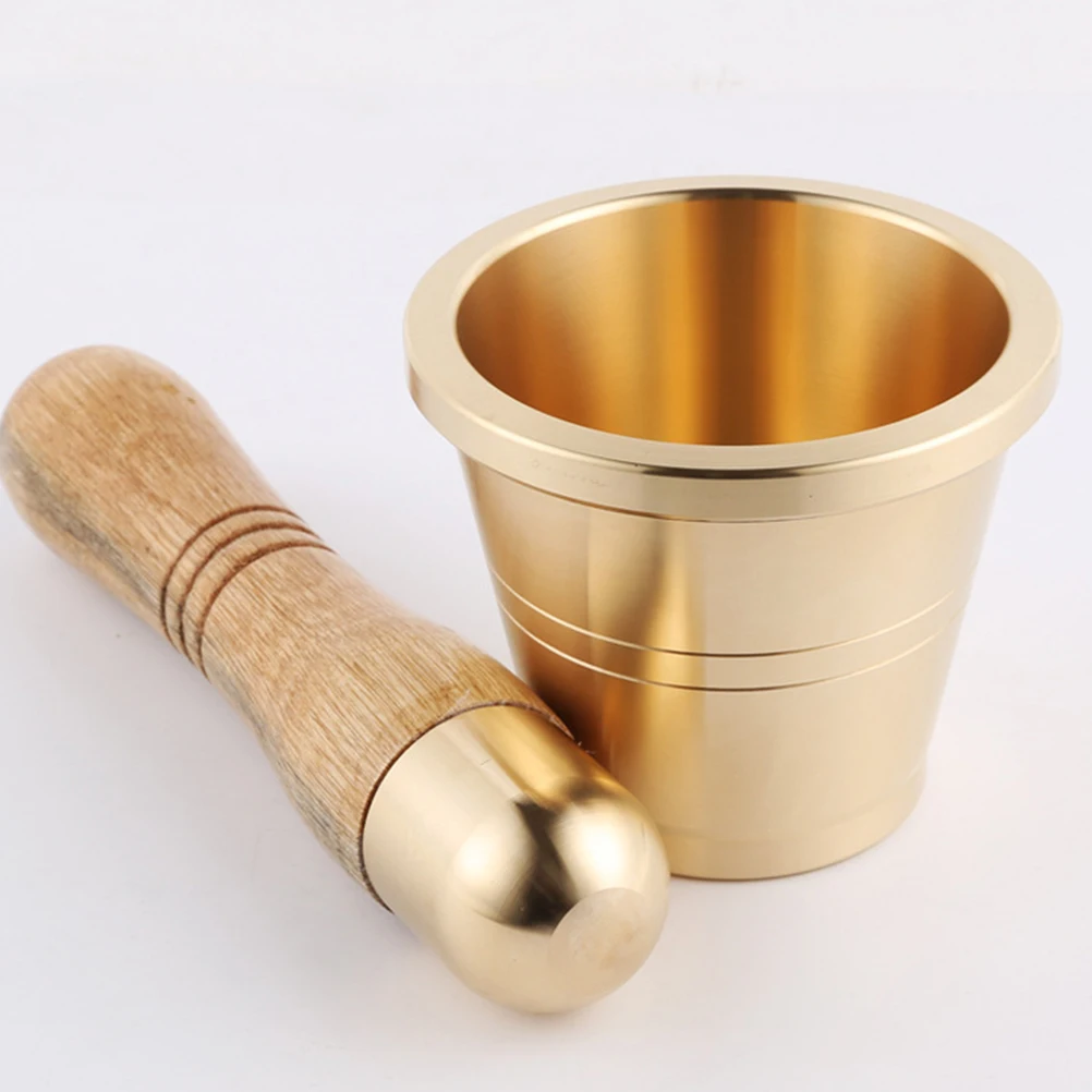 Copper Mortar Pestle Set For Grinding Spices Pills Crusher Powder Black Pepper Wood Kitchen Household Garlic 
Copper Mortar Pestle Set For Grinding Spices Pills Crusher Powder Black Pepper Wood Kitchen Household Garlic