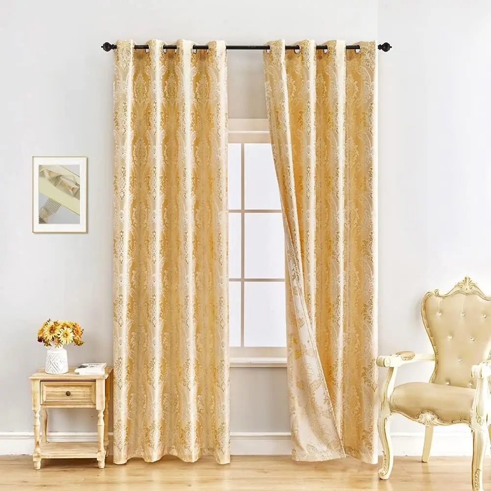Luxury Gold Jacquard Curtains For Living Room Luxurious Window Curtains Set For Bedroom(2 Panels,Damask-Golden,52"" W X 96"" L)
Luxury Gold Jacquard Curtains For Living Room Luxurious Window Curtains Set For Bedroom(2 Panels,Damask-Golden,52"" W X 96"" L)