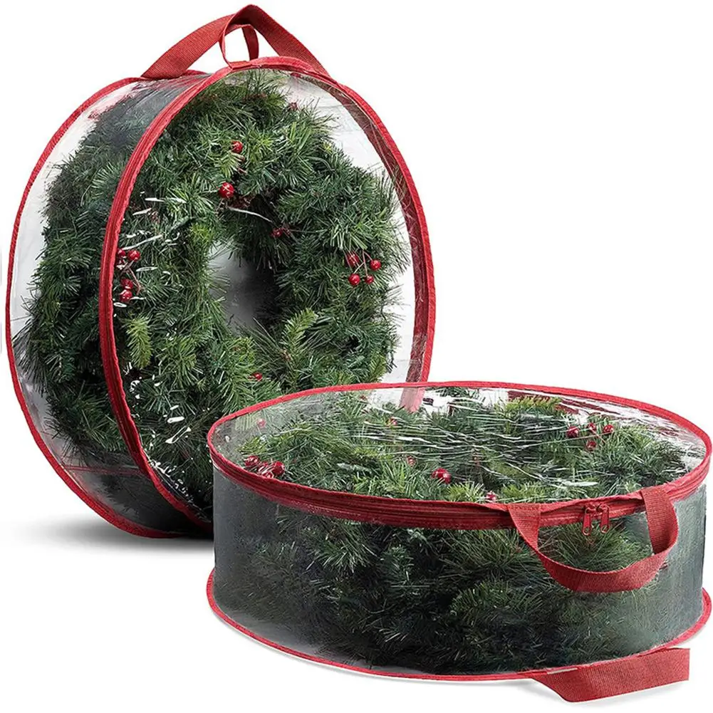 Folding Christmas Wreath Storage Bag With Handle Transparent Window Tear Resistant Clean Up Holiday Carry Container Party
Folding Christmas Wreath Storage Bag With Handle Transparent Window Tear Resistant Clean Up Holiday Carry Container Party