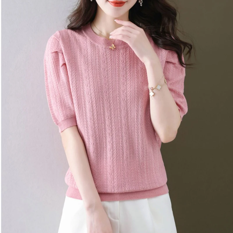 Pink T Shirt for Women 2023 Summer Fashion Clothes Short Sleeve Tshirts O Neck Knitted Tops Female Tee Shirt Femme Camisetas
Pink T Shirt for Women 2023 Summer Fashion Clothes Short Sleeve Tshirts O Neck Knitted Tops Female Tee Shirt Femme Camisetas