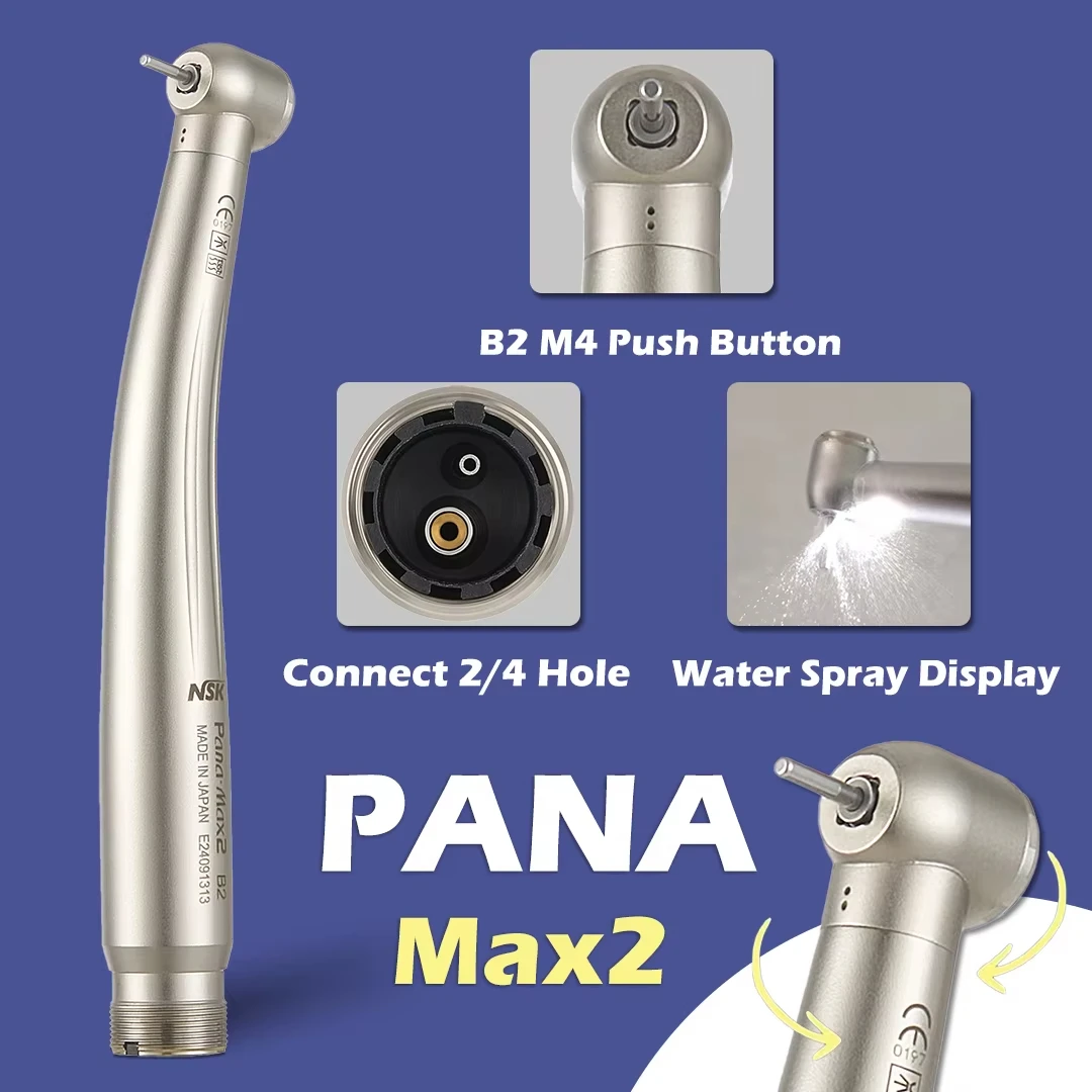 NSK Pana-Max2 Dental High Speed Handpiece Turbine Handpiece Dentist Tool Dentistry B2 M4 Push Button Handpiece
NSK Pana-Max2 Dental High Speed Handpiece Turbine Handpiece Dentist Tool Dentistry B2 M4 Push Button Handpiece