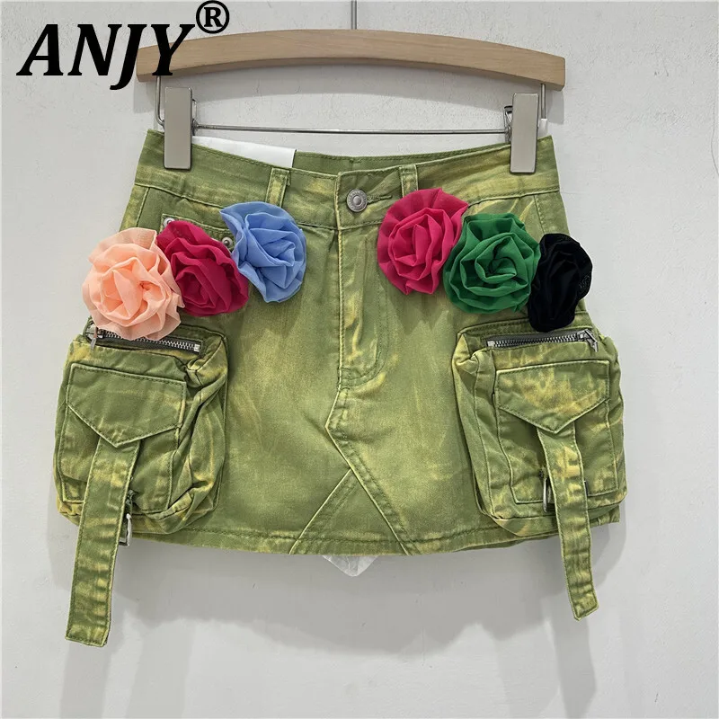 ANJY Summer New Women Stylish Short Skirt Three-dimensional Flower Large Pocket Denim Safari Style Streetwear Sweet Skirts A9981
ANJY Summer New Women Stylish Short Skirt Three-dimensional Flower Large Pocket Denim Safari Style Streetwear Sweet Skirts A9981