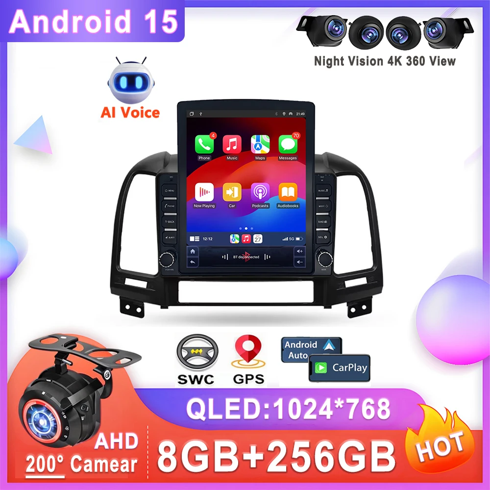 9.7“ Android 15 For Hyundai Santa Fe 2 2006 - 2012 Car Radio Multimedia Video Player Navigation stereo Screen Head Unit
9.7“ Android 15 For Hyundai Santa Fe 2 2006 - 2012 Car Radio Multimedia Video Player Navigation stereo Screen Head Unit