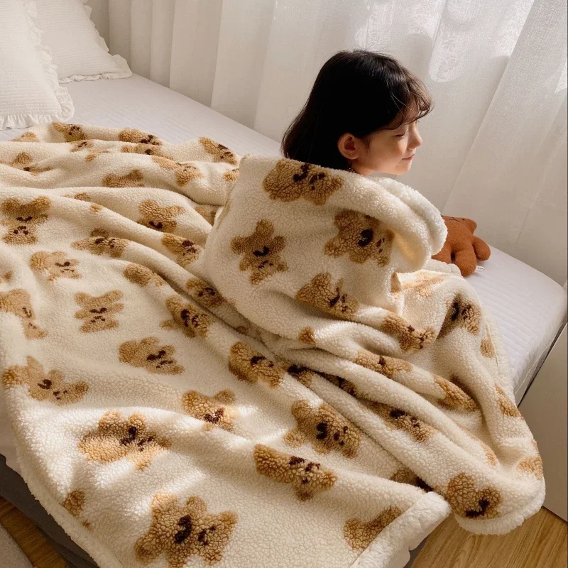 Lamb's Wool Nap Blanket Sofa Blanket Warm Double Layer Thicken Coral Fleece Blankets Children's Cartoon Blanket Nap Bed Blankets
Lamb's Wool Nap Blanket Sofa Blanket Warm Double Layer Thicken Coral Fleece Blankets Children's Cartoon Blanket Nap Bed Blankets
