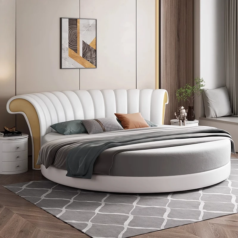 Princess Luxury Modern Double Bed Mattress Set Leather King Size Round Bed Loft Adults Lit 2 Personnes Furniture For Bedroom
Princess Luxury Modern Double Bed Mattress Set Leather King Size Round Bed Loft Adults Lit 2 Personnes Furniture For Bedroom