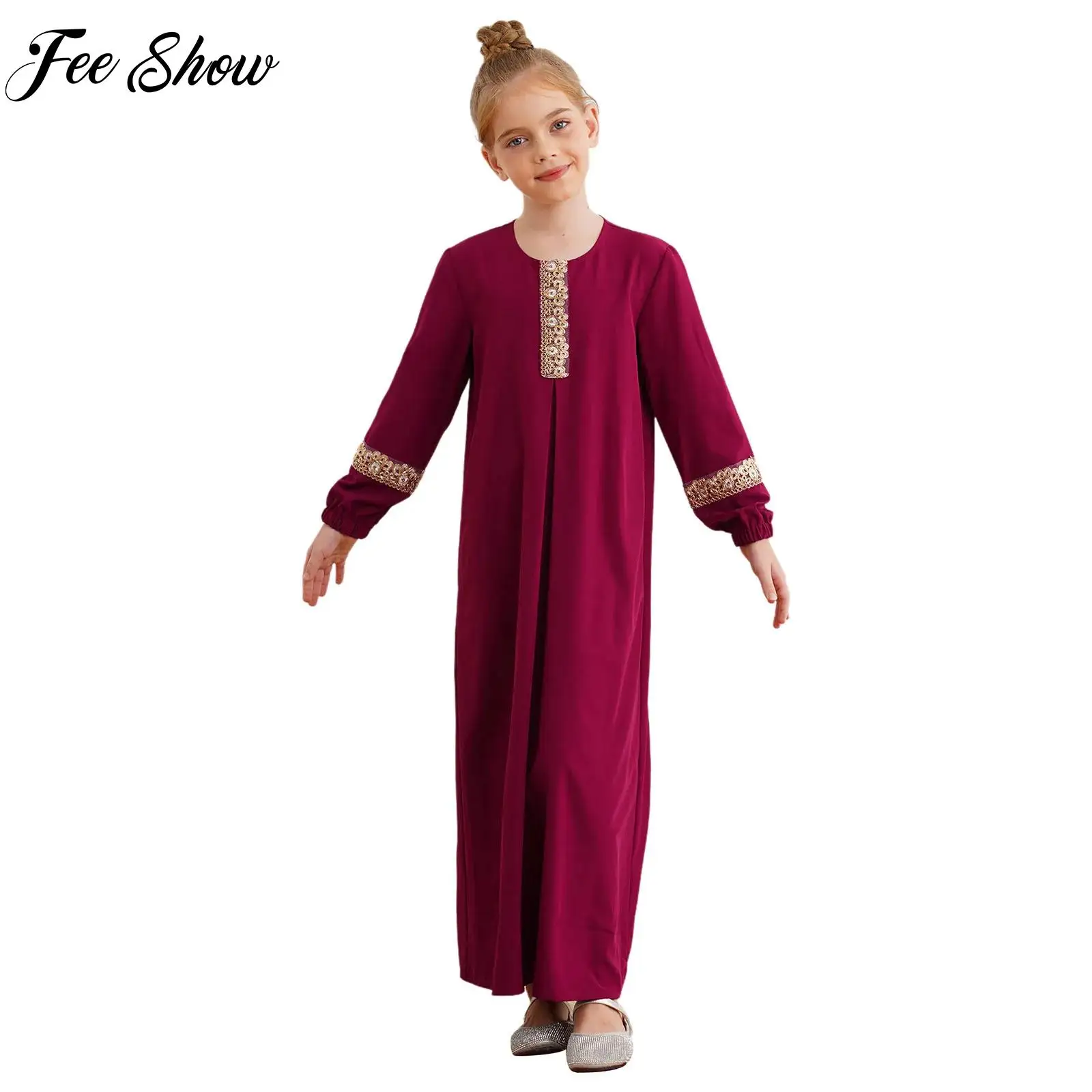 Kids Girl Muslim Dresses Role-playing Costume Abaya Long Sleeve Maxi Dress for Halloween Ramadan Theme Party Masquerade Cosplay
Kids Girl Muslim Dresses Role-playing Costume Abaya Long Sleeve Maxi Dress for Halloween Ramadan Theme Party Masquerade Cosplay