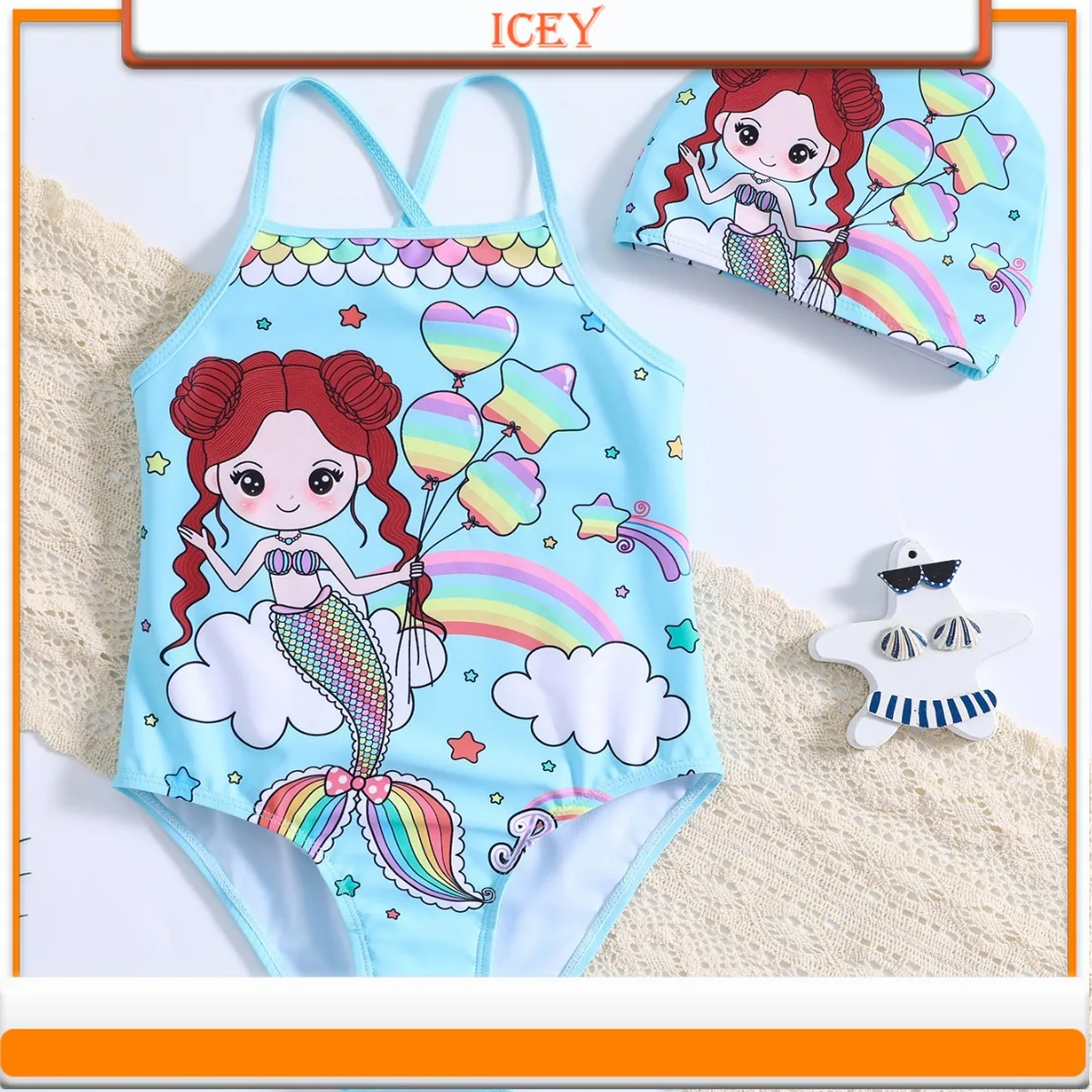 Children's Mermaid Print Baby Girl One-piece Suspender Bikini Swimsuit Children One-Piece Suits
Children's Mermaid Print Baby Girl One-piece Suspender Bikini Swimsuit Children One-Piece Suits