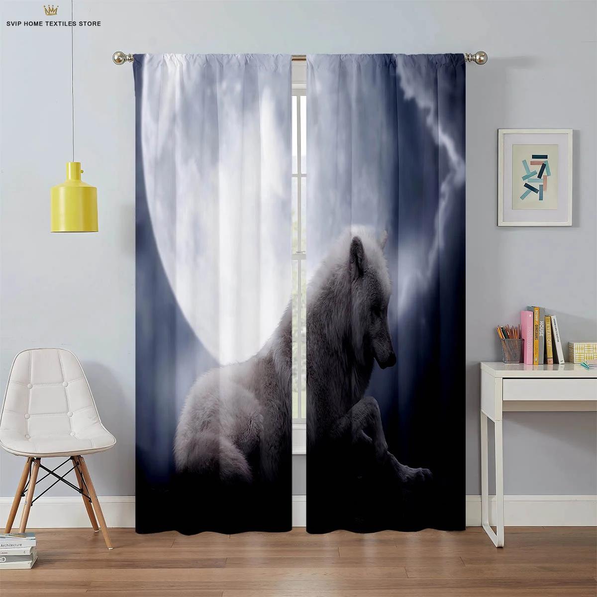 Animal Star and Wolf 3D Printed Curtains, Suitable for Bedroom, Living Room, Study, Kitchen, Window Decoration, 2 Pieces
Animal Star and Wolf 3D Printed Curtains, Suitable for Bedroom, Living Room, Study, Kitchen, Window Decoration, 2 Pieces
