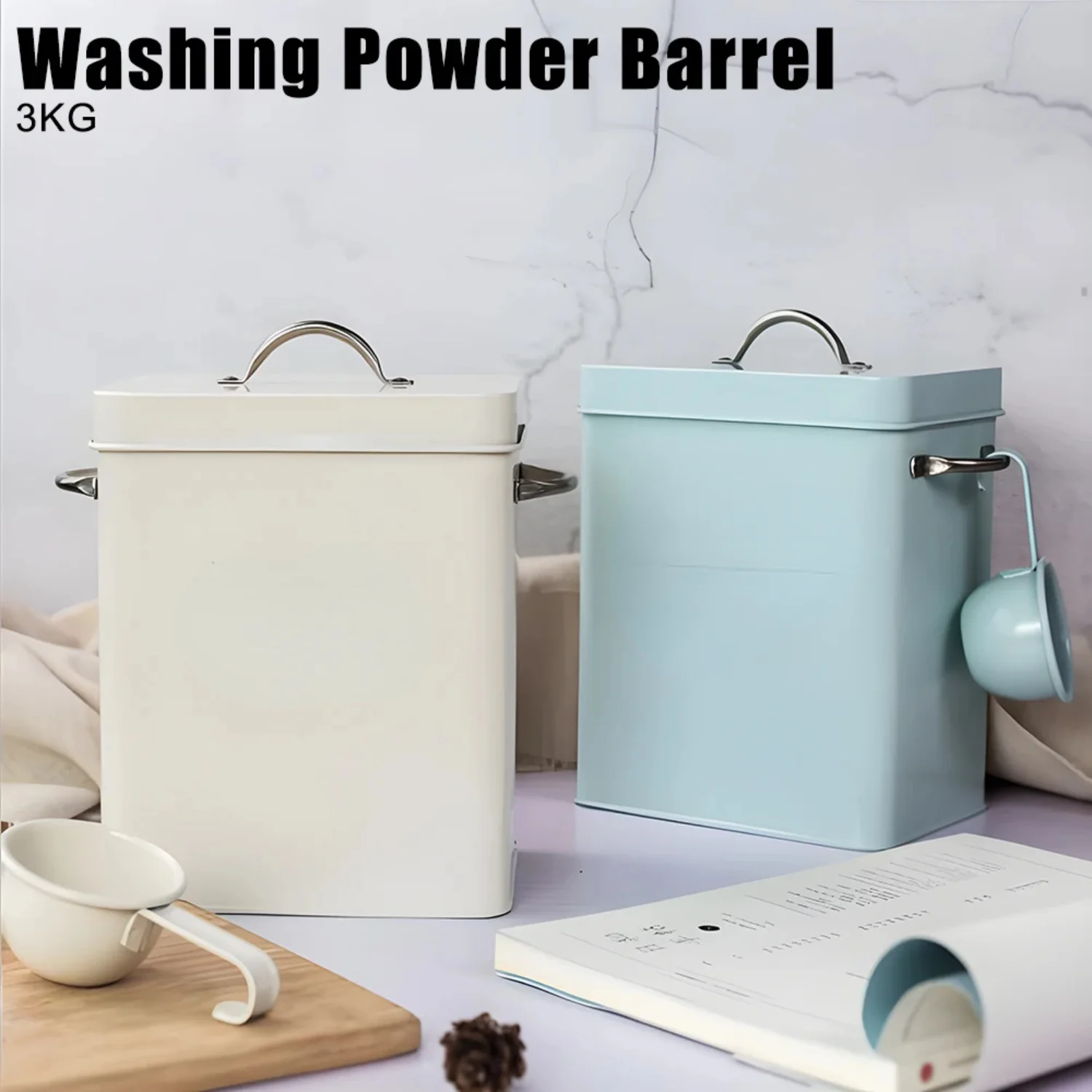 3KG Snack Container Grain Case Laundry Detergent Box Household Washing Powder Barrel with Measuring Cup
3KG Snack Container Grain Case Laundry Detergent Box Household Washing Powder Barrel with Measuring Cup