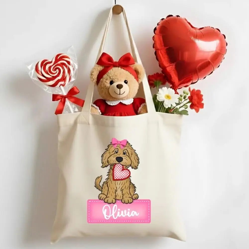Canvas Tote Bag Custom Personalized Cotton Grocery Bag Valentine Dog Heart Print Reusable Handbag Dog Lover Gift For Her
Canvas Tote Bag Custom Personalized Cotton Grocery Bag Valentine Dog Heart Print Reusable Handbag Dog Lover Gift For Her