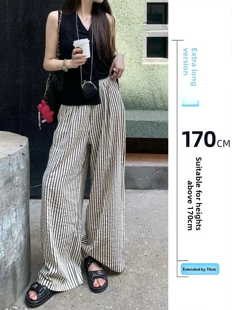 High Waist Striped Casual Pants Women's Summer New Long Version Belted Straight Leg Contrast Color Block Commute Style Trousers
High Waist Striped Casual Pants Women's Summer New Long Version Belted Straight Leg Contrast Color Block Commute Style Trousers