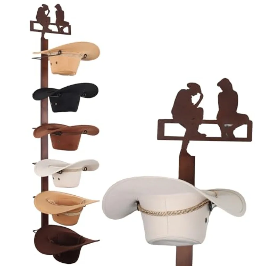 Cowboy Hat Rack Holder for Wall - Wild Western Style Design Hat Organizer with 6 Hat Hooks for Wall Mount Hat Stand and Hanger
Cowboy Hat Rack Holder for Wall - Wild Western Style Design Hat Organizer with 6 Hat Hooks for Wall Mount Hat Stand and Hanger