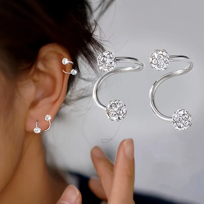 European and American fashion luxurious spherical earrings for women with screw style S-shaped earrings suitable for daily wear
European and American fashion luxurious spherical earrings for women with screw style S-shaped earrings suitable for daily wear