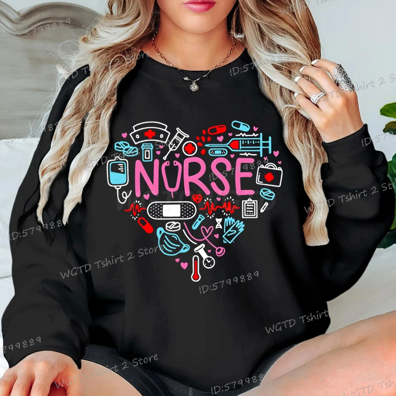 Love Nurse Sweatshirts for Women Medical Print Creative Nurse Gift Hoodless Pullover Long Sleeve Female Nurse Y2K Sudaderas
Love Nurse Sweatshirts for Women Medical Print Creative Nurse Gift Hoodless Pullover Long Sleeve Female Nurse Y2K Sudaderas