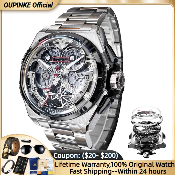 OUPINKE 3266 Top Brand Men's Watches High-end Automatic Mechanical Watches for Men Deep Waterproof Hollow out Clock
OUPINKE 3266 Top Brand Men's Watches High-end Automatic Mechanical Watches for Men Deep Waterproof Hollow out Clock