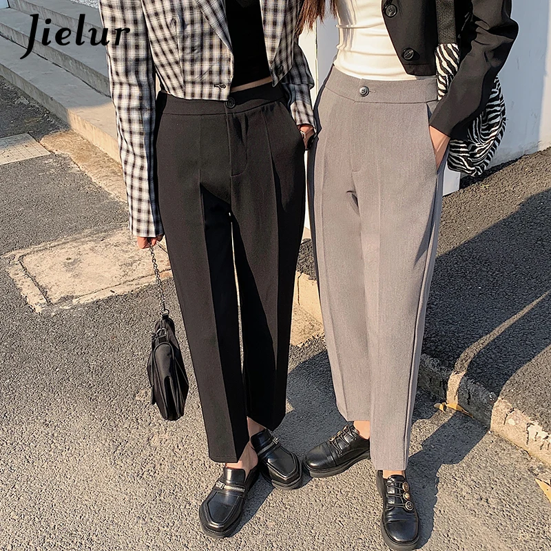 Woman Suit Pants Harajuku High Waist Women's Pants Straight Formal Workwear Trousers Ladies OL Pants Black Gray Zipper
Woman Suit Pants Harajuku High Waist Women's Pants Straight Formal Workwear Trousers Ladies OL Pants Black Gray Zipper