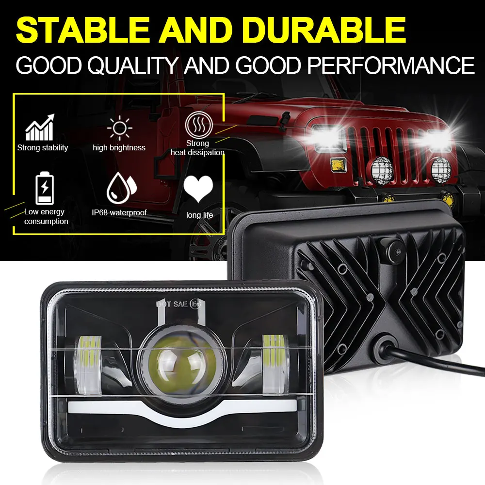 High Low Beam Truck Front Square LED Headlight with High Low Beam DRL Replacement for Cherokee Limited Sport Utility 2015
High Low Beam Truck Front Square LED Headlight with High Low Beam DRL Replacement for Cherokee Limited Sport Utility 2015