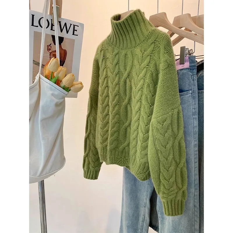 Green Turtleneck Sweater Women's,Fall And Winter Pullover,Thick Classy Sense Loose Lazy Style Knitting Shirt Winter Tops
Green Turtleneck Sweater Women's,Fall And Winter Pullover,Thick Classy Sense Loose Lazy Style Knitting Shirt Winter Tops