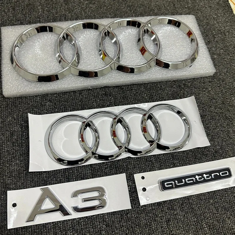 For Audi A3 front and rear ring logo bright black silvery Quattro tail logo set 2010-2020 modified badge car sticker
For Audi A3 front and rear ring logo bright black silvery Quattro tail logo set 2010-2020 modified badge car sticker