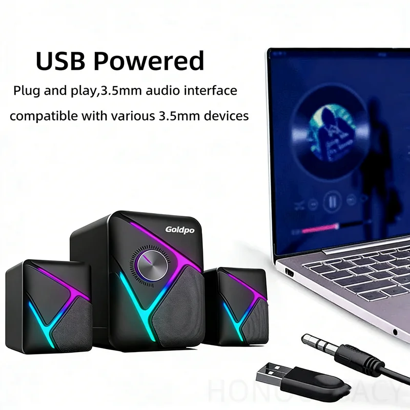 Computer Macbook Laptop RGB Light Subwoofer NEW D26 HIFI Stereo Bluetooth5.0 Speaker with Surround Sound Wireless Stereo Boombox
Computer Macbook Laptop RGB Light Subwoofer NEW D26 HIFI Stereo Bluetooth5.0 Speaker with Surround Sound Wireless Stereo Boombox