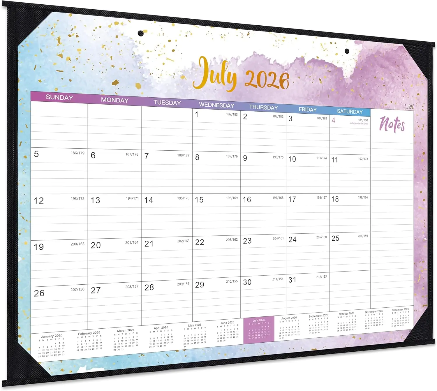 Large 18-Month Desk Calendar Jul 2026-Dec 2027, 22"x17", Corner Protectors, To-Do List, Multicolor Waterink Design
Large 18-Month Desk Calendar Jul 2026-Dec 2027, 22"x17", Corner Protectors, To-Do List, Multicolor Waterink Design