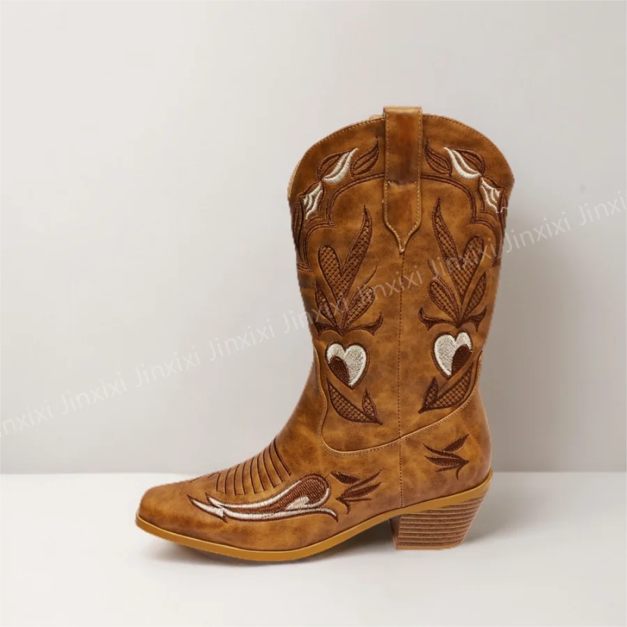 Leather Cowboy Boots Brown Boots Woman Shoes Embroidered Heart Thick Heels Western Cowgirl Trip Outdoor Party Shoes for Woman
Leather Cowboy Boots Brown Boots Woman Shoes Embroidered Heart Thick Heels Western Cowgirl Trip Outdoor Party Shoes for Woman
