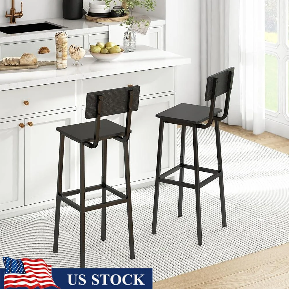 Set of 2 Industrial Tall Bar Stools with Backrest Footrest Ergonomic Comfortable Kitchen Dining Room Chairs Easy Assembly
Set of 2 Industrial Tall Bar Stools with Backrest Footrest Ergonomic Comfortable Kitchen Dining Room Chairs Easy Assembly