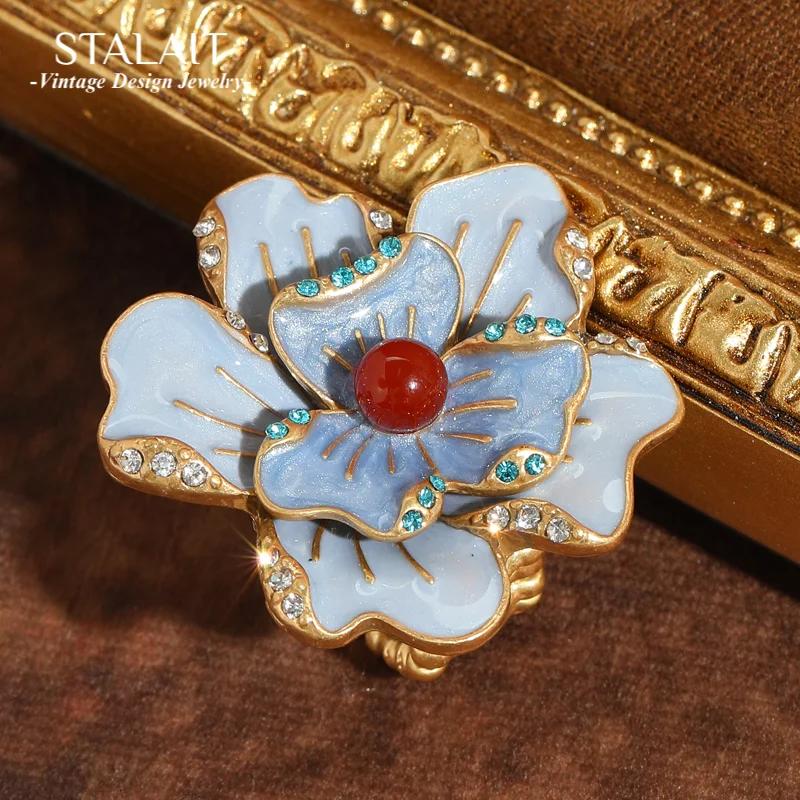 Vintage Large Violet Flower Ring Adjustable Red Agate Gold Color Cocktail Designer Jewelry Luxury Quality Accessories Woman 2025
Vintage Large Violet Flower Ring Adjustable Red Agate Gold Color Cocktail Designer Jewelry Luxury Quality Accessories Woman 2025