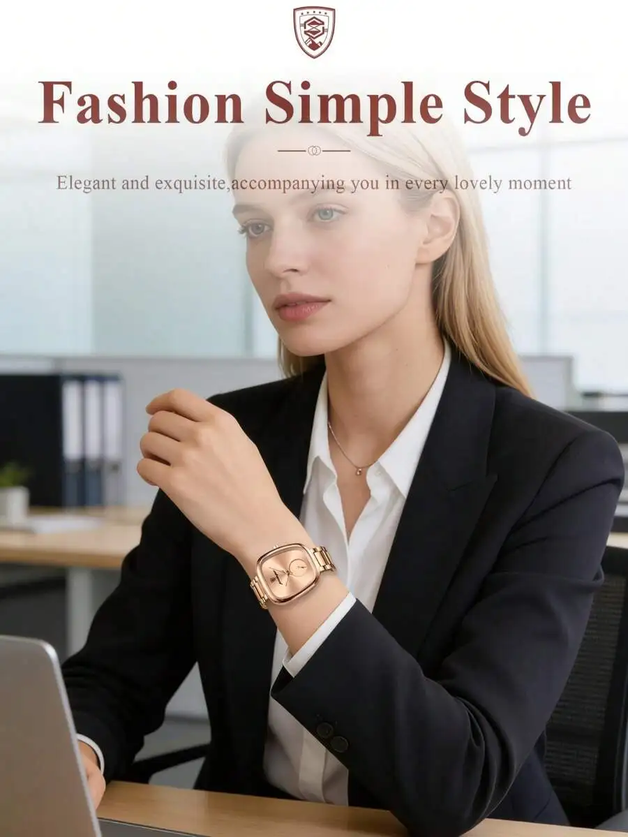 Elegant Rose Gold Stainless Steel Quartz Watch With Mesh Strap Oval Dial For Women Office Wear
Elegant Rose Gold Stainless Steel Quartz Watch With Mesh Strap Oval Dial For Women Office Wear