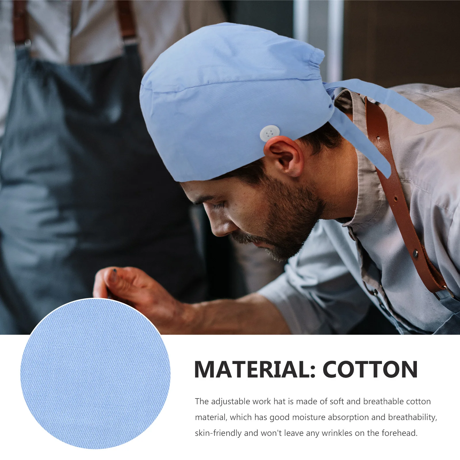 Cotton Chef Hat Mens Scrub Cap Tie Back Hats Universal Women Caps Hair Cover Breathable Soft Adjustable Work Hat Sweatb
Cotton Chef Hat Mens Scrub Cap Tie Back Hats Universal Women Caps Hair Cover Breathable Soft Adjustable Work Hat Sweatb