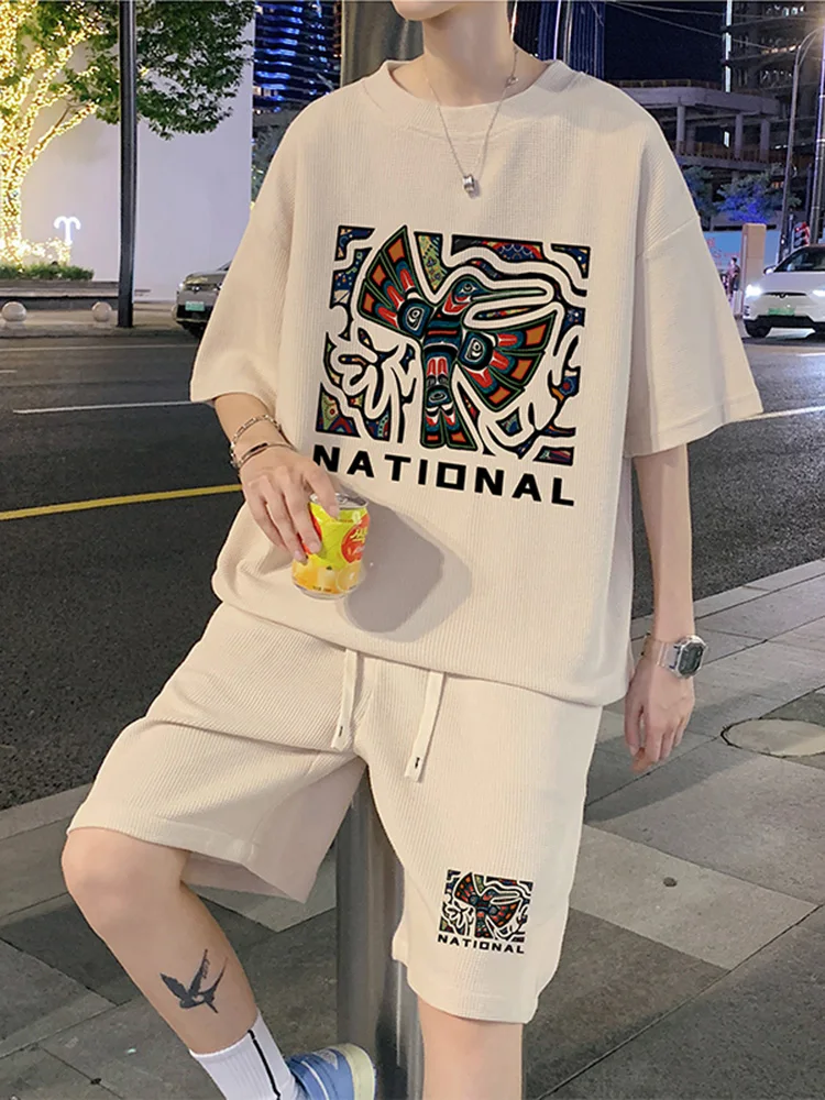 Faionable Baskeall Sportswear Casual Set for Men Loose ort Sve orts Youth Brand Whole Set Wfle Pattern T-irt
Faionable Baskeall Sportswear Casual Set for Men Loose ort Sve orts Youth Brand Whole Set Wfle Pattern T-irt