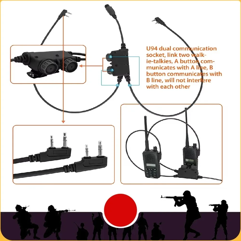 Tactical Headset U94 Ptt Dual Comm RACPtt Kenwood Plug for Baofeng UV5R UV82 for PELTO Airsoft Shooting Single Comm Headphones
Tactical Headset U94 Ptt Dual Comm RACPtt Kenwood Plug for Baofeng UV5R UV82 for PELTO Airsoft Shooting Single Comm Headphones