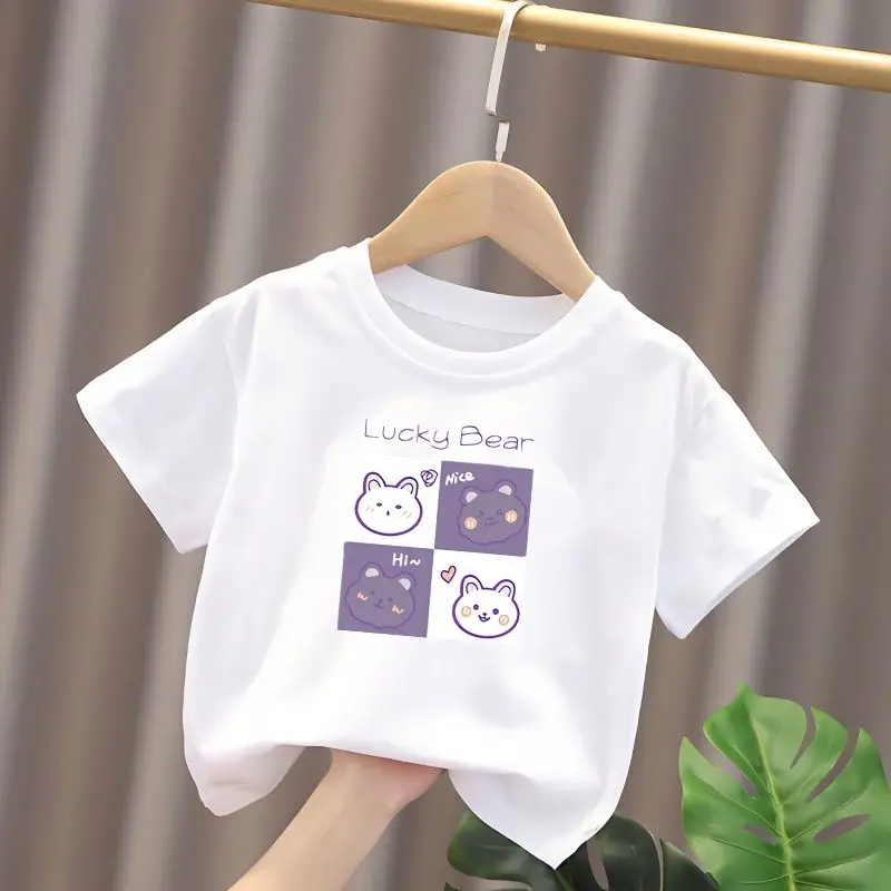 100% Cotton Cartoon Four Grid Bear Kawaii Print Pullover T-Shirt Summer Clothing for Kids Casual O-Neck White Short Sleeve Top
100% Cotton Cartoon Four Grid Bear Kawaii Print Pullover T-Shirt Summer Clothing for Kids Casual O-Neck White Short Sleeve Top