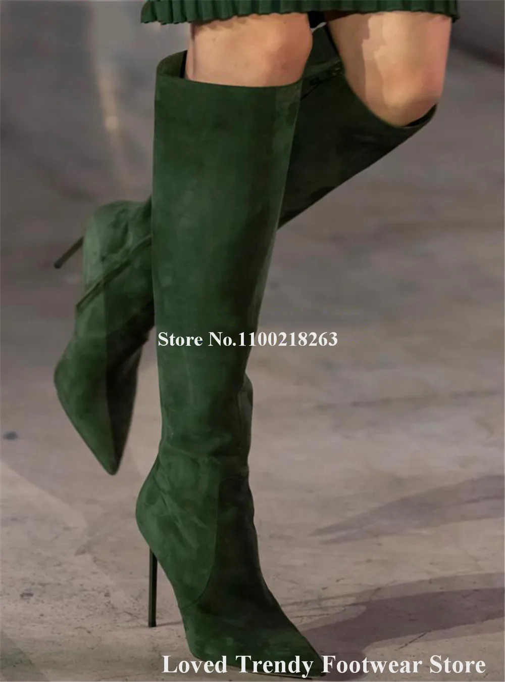 Women Elegant Green Suede Stiletto Heel Knee High Boots Sexy Pointed Toe Thin Heel Long Boots Party Dress Heels Big Size
Women Elegant Green Suede Stiletto Heel Knee High Boots Sexy Pointed Toe Thin Heel Long Boots Party Dress Heels Big Size