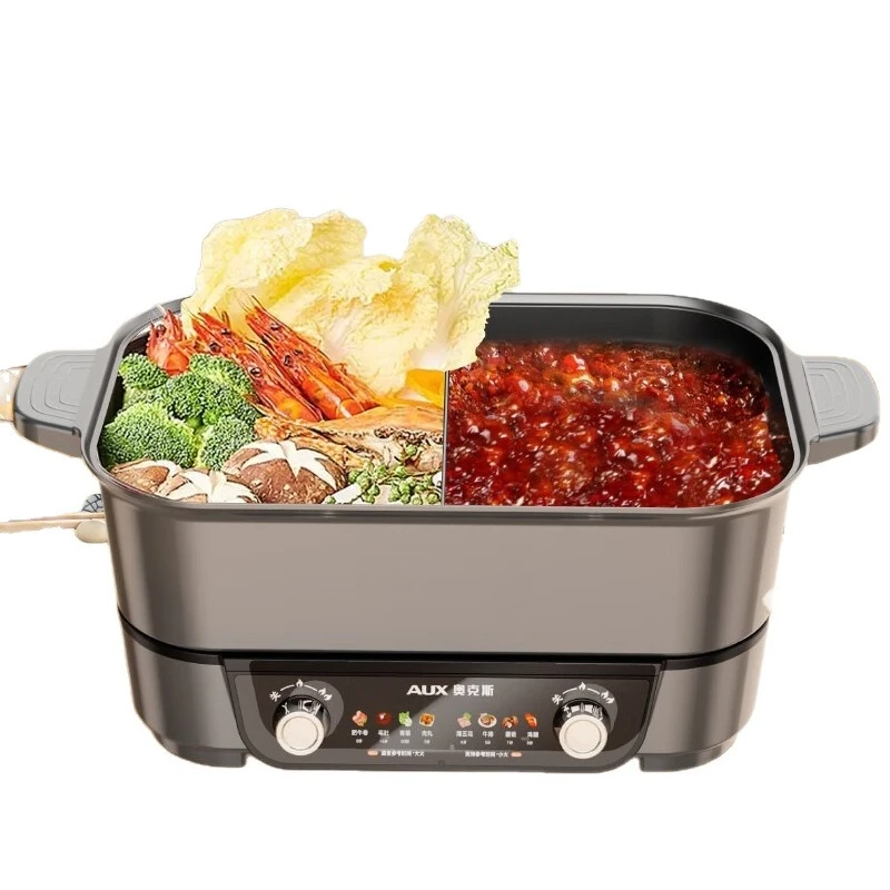 Split mandarin duck electric hot pot multi-functional baking and rinsing integrated pot
Split mandarin duck electric hot pot multi-functional baking and rinsing integrated pot