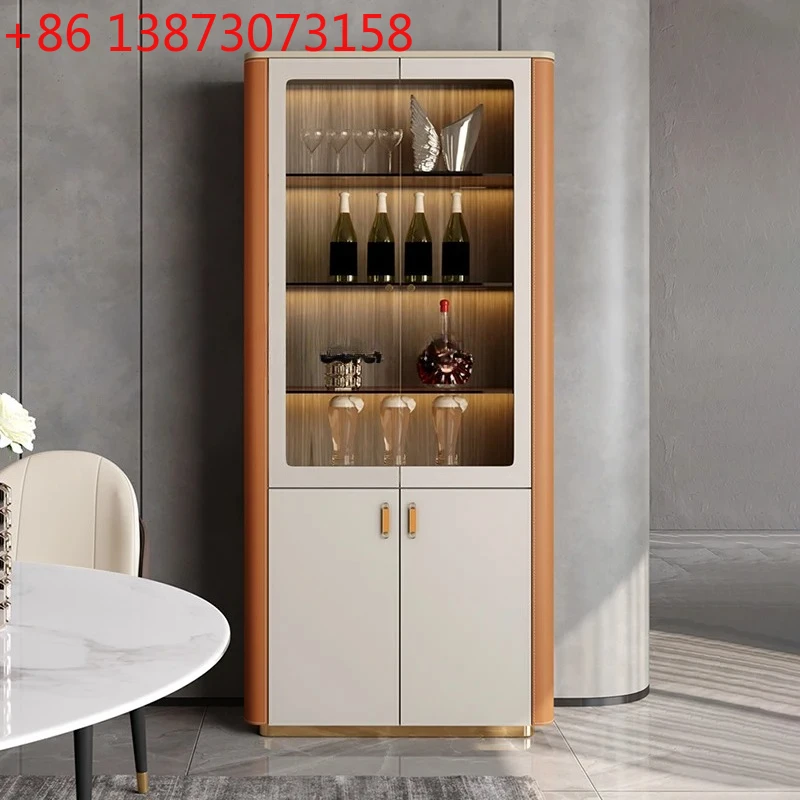 Light luxury wine cabinet against the wall High-end display cabinet Multifunctional glass door Saddle leather locker
Light luxury wine cabinet against the wall High-end display cabinet Multifunctional glass door Saddle leather locker
