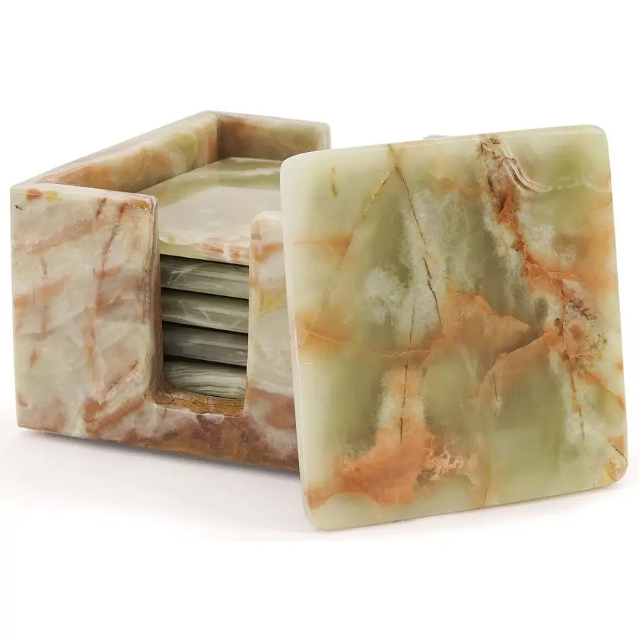 Coasters Set of 6 Green Onyx 3.5 Inch Square Coaster for Drinks with Holder, Drink Coaster for Tabletop amp Coffee Table Decor,
Coasters Set of 6 Green Onyx 3.5 Inch Square Coaster for Drinks with Holder, Drink Coaster for Tabletop amp Coffee Table Decor,